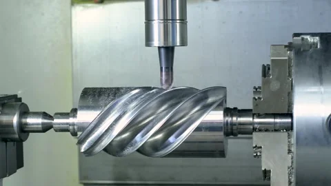 CNC milling machine work. metal worm gear processing 動画素材 154911745