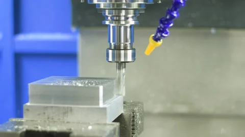CNC milling machine work. metal detail processing by mill Stock Footage 154911812
