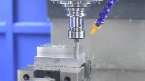 CNC milling machine work. metal detail processing by mill Stock Footage 154928648