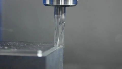 CNC milling machine work. metal detail processing by mill Stock Footage 154928735