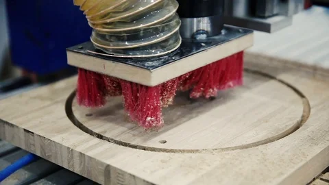 Cnc milling machine in work wood Stock Footage 95640936