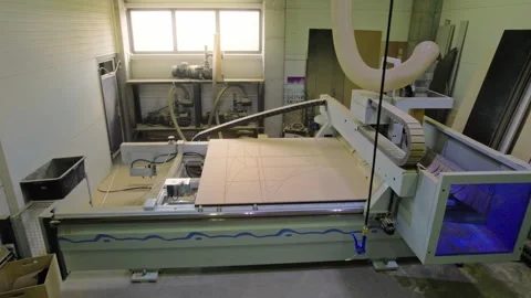 Cnc Milling Machine Working, Orbit wide shot Stock Footage 247834668