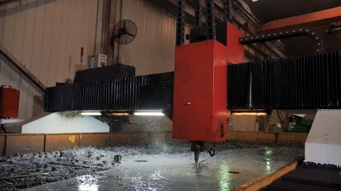 CNC milling or drilling machine Stock Footage 90596193