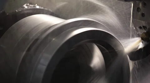 CNC milling process with water flow Video stock 62691278