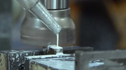 CNC Milling on sample work pieces. Stock Footage 153765936