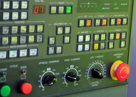 CNC operation panel Stock Photos