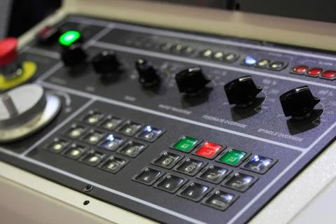 CNC operator panel Stock Photos