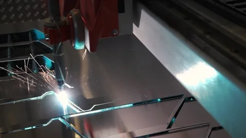 CNC plasma cutting machine cuts aluminum Video stock 168182925