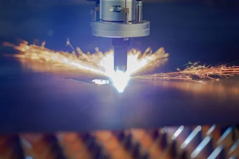 Cnc plasma cutting machine cuts metal Stock Photos