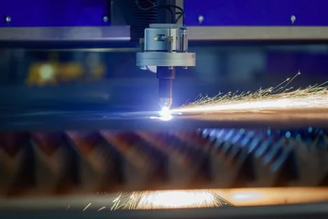 Cnc plasma cutting machine cuts metal Stock Photos