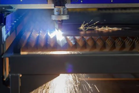 Cnc plasma cutting machine cuts metal Stock Photos