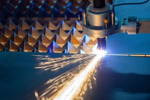 Cnc plasma cutting machine cuts metal Stock Photos