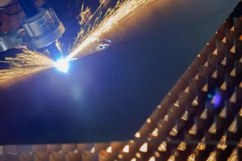 Cnc plasma cutting machine cuts metal Stock Photos