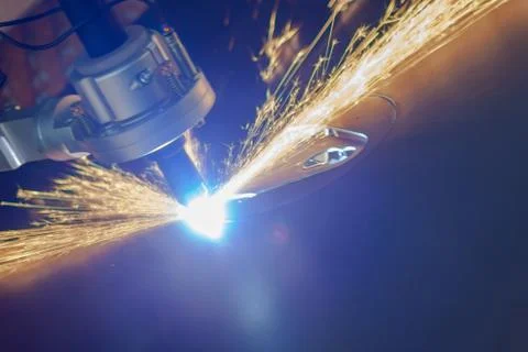 Cnc plasma cutting machine cuts metal Stock Photos
