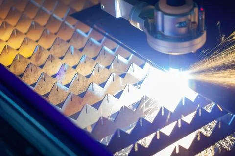 Cnc plasma cutting machine cuts metal Stock Photos