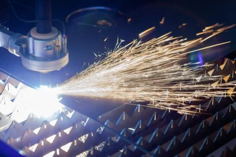 Cnc plasma cutting machine cuts metal Stock Photos