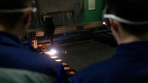  CNC plasma cutting machine. modern production technologies Stock Footage 157174307