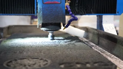 CNC plastic routing machine Stock Footage 321204574