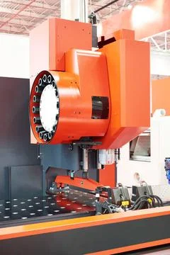 CNC plate drilling machine Stock Photos