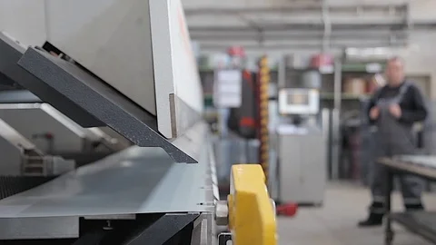 CNC Press Brake Abcant Bending Stock Footage 87558731