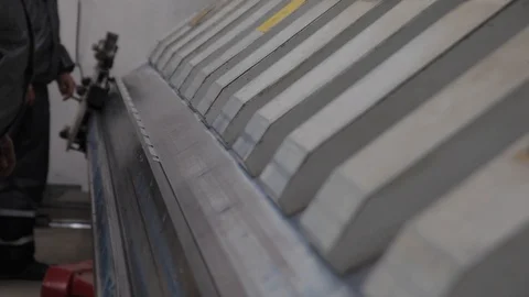 CNC Press Brake Abcant Bending Stock Footage 87597516
