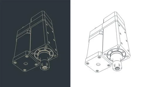 CNC router head Stock Illustration