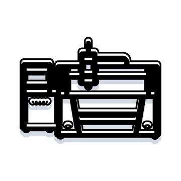 Cnc router machine processing material cutting activity Stock Illustration