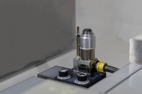 CNC setting tool length on the machine Stock Photos