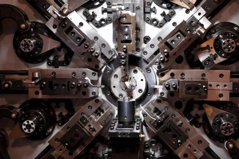 CNC spring making machine Stock Photos