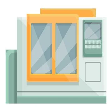 Cnc technology icon cartoon . Machine equipment Illustrazione stock