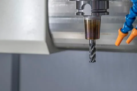 CNC tool ball endmill in the machine Stock Photos