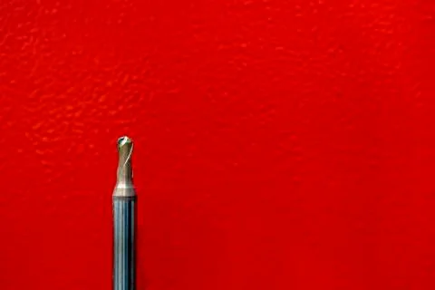 CNC tool ball or endmill ball dilapidated and red background 스톡 사진