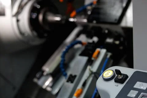 Cnc turning lathe machine Stock Photos