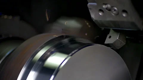 CNC Turning machine, slow motion Stock Footage 252731071