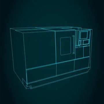 CNC turning milling machine Stock Illustration