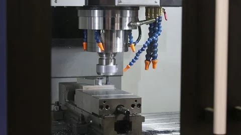 CNC vertical machining center Stock Footage 90749574