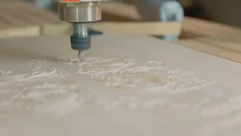 CNC woodworking machine work Stock Footage 194156132