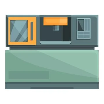 Cnc workshop icon cartoon . Machine equipment Stock Illustration