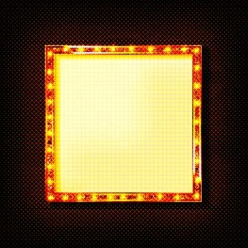 Cnema golden square frame Stock Illustration
