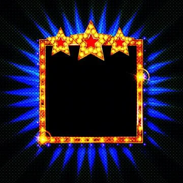 Cnema golden square frame Stock Illustration