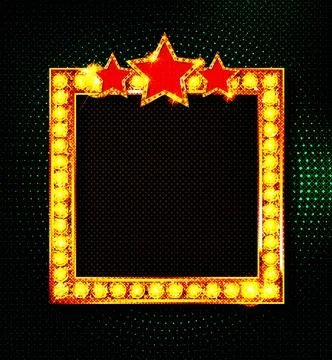 Cnema golden square frame Stock Illustration