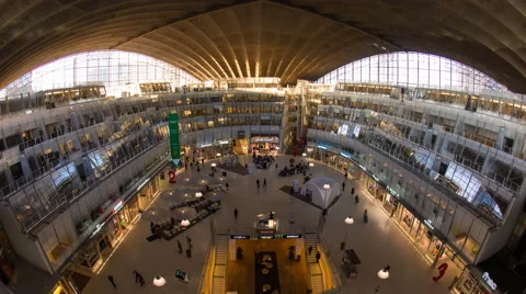 CNIT building, interior, La Defence, Paris, France - Time lapse Stock Footage 54126958