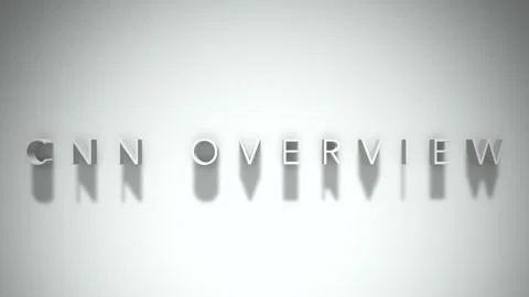 Cnn overview 3D title animation with shadows on a white background Stock Footage 298004545