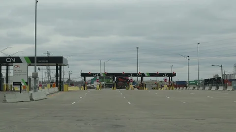 CNN Shipping Container Rail Transfer Station in Detroit Michigan USA 動画素材 127257741