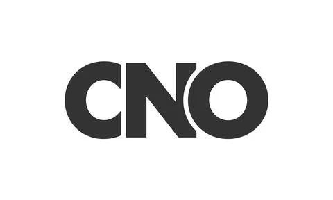 CNO logo design template with strong and modern bold text. Initial based ve.. Stock Illustration