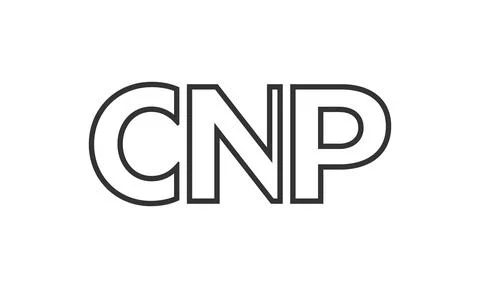 CNP logo design template with strong and modern bold text. Initial based ve.. Stock Illustration