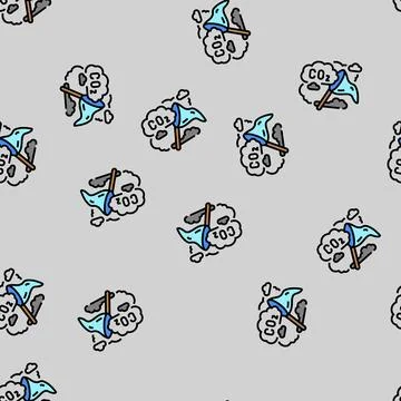 Co absorption carbon vector seamless pattern Stock Illustration