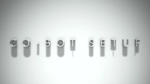 Co bot setup 3D title animation white text on a white background Stock Footage 299374135