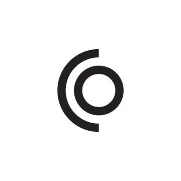 CO circle logo design vector isolated on white background. Stock Illustration