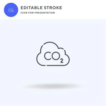Co Cloud icon vector, filled flat sign, solid pictogram isolated on white, lo Stock Illustration